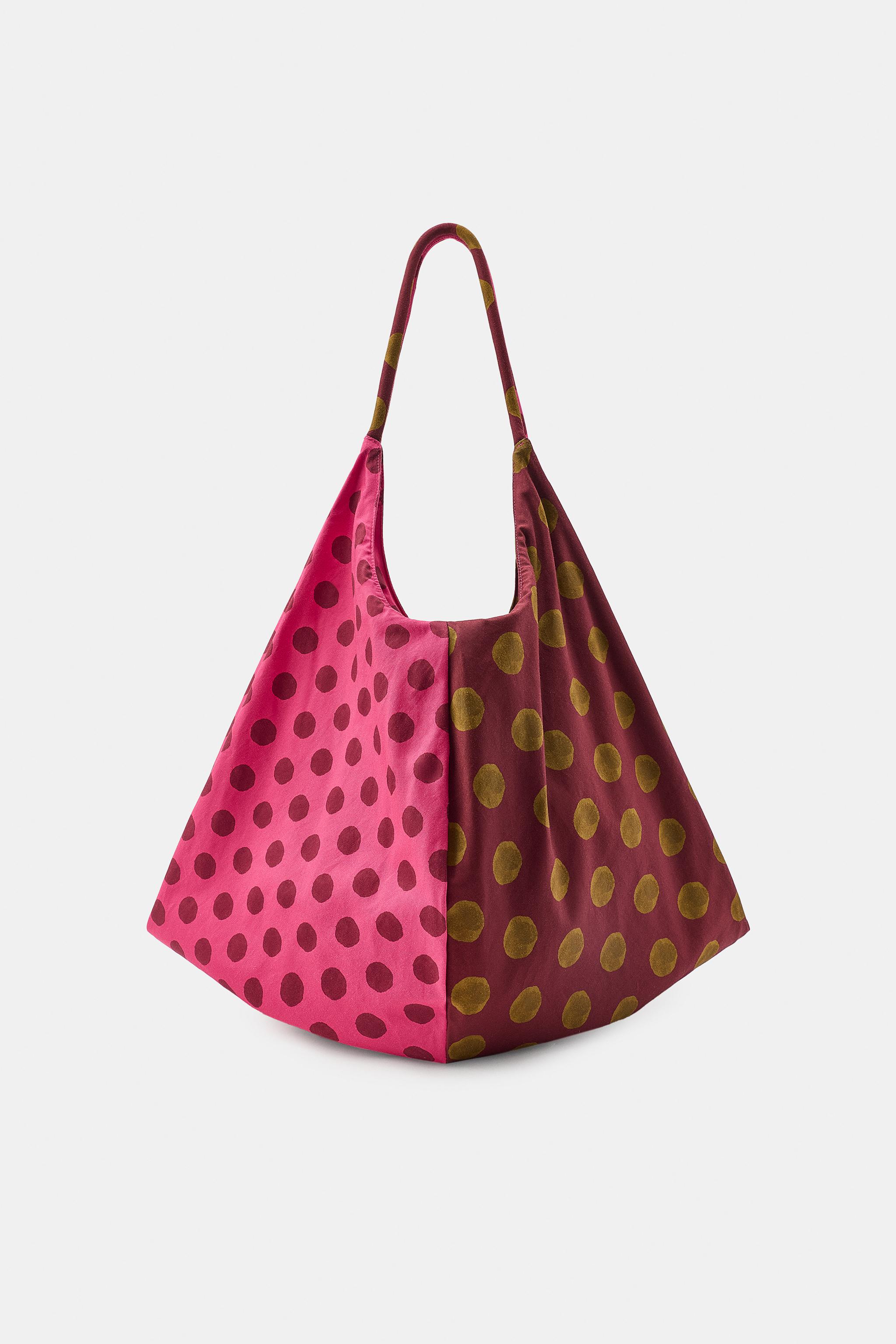 PRINTED POLKA DOT MAXI BAG